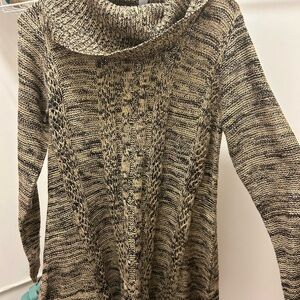 Indigo black and brown long sweater.